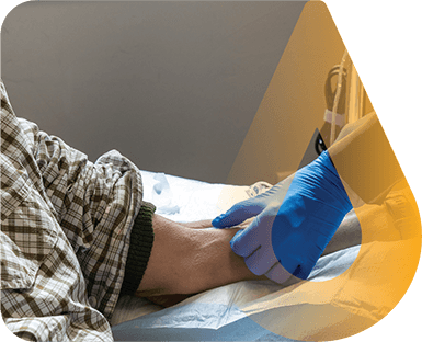 Infusion patient getting set up Infusion patient getting set up
